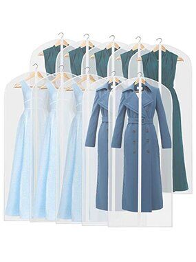 Garment Bags Clear Zipper Long Dress Coat Storage Cover Waterproof Reusable